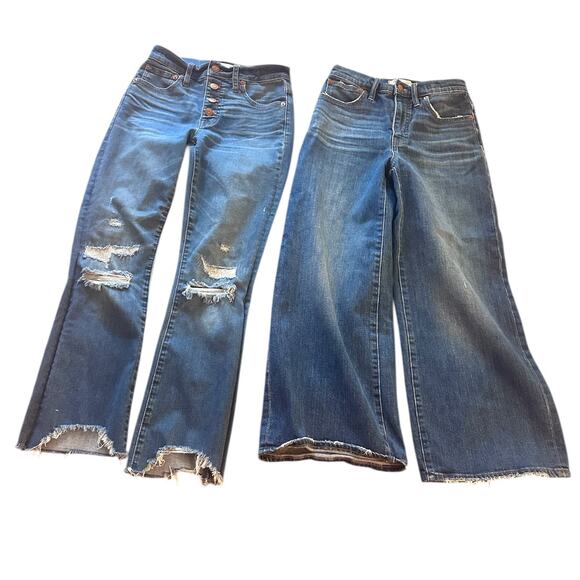 Madewell Denim - Madewell jeans size 23 bundle two pairs (sz 0) wide leg & distressed crop
